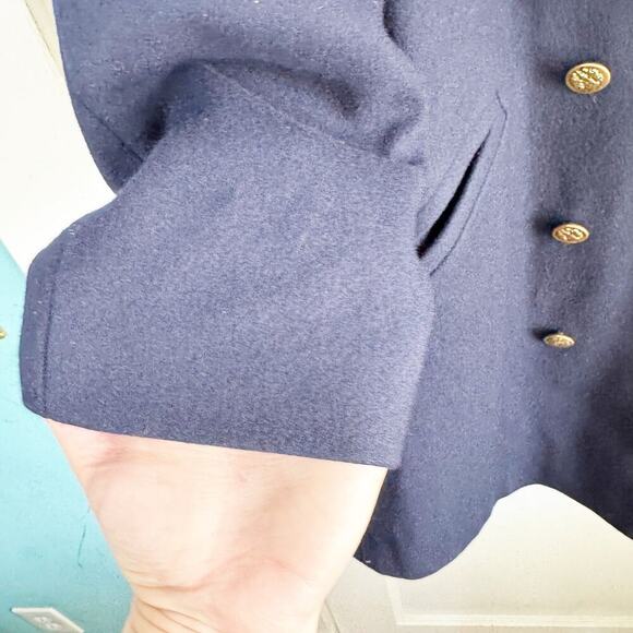 VTG STUDIO Michelle Stuart Wool Blend Sailor Style Peacoat Long Length Size 10 - Picture 6 of 16